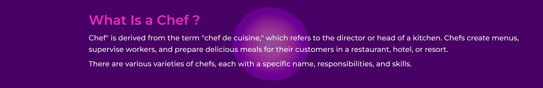 Types Of Chefs